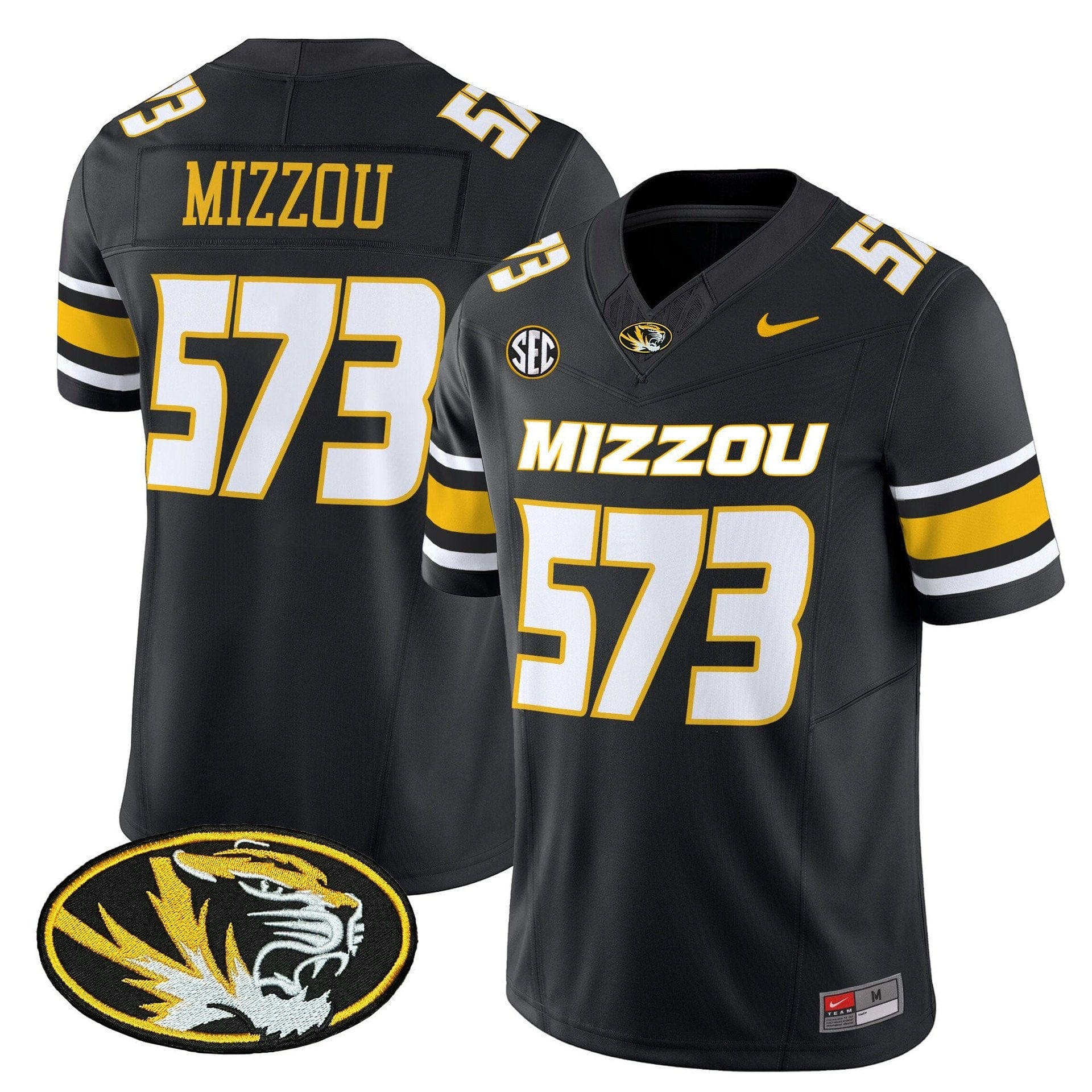 Mizzou Jersey 573 Missouri Tigers 2025 Vapor Limited Stitched Black