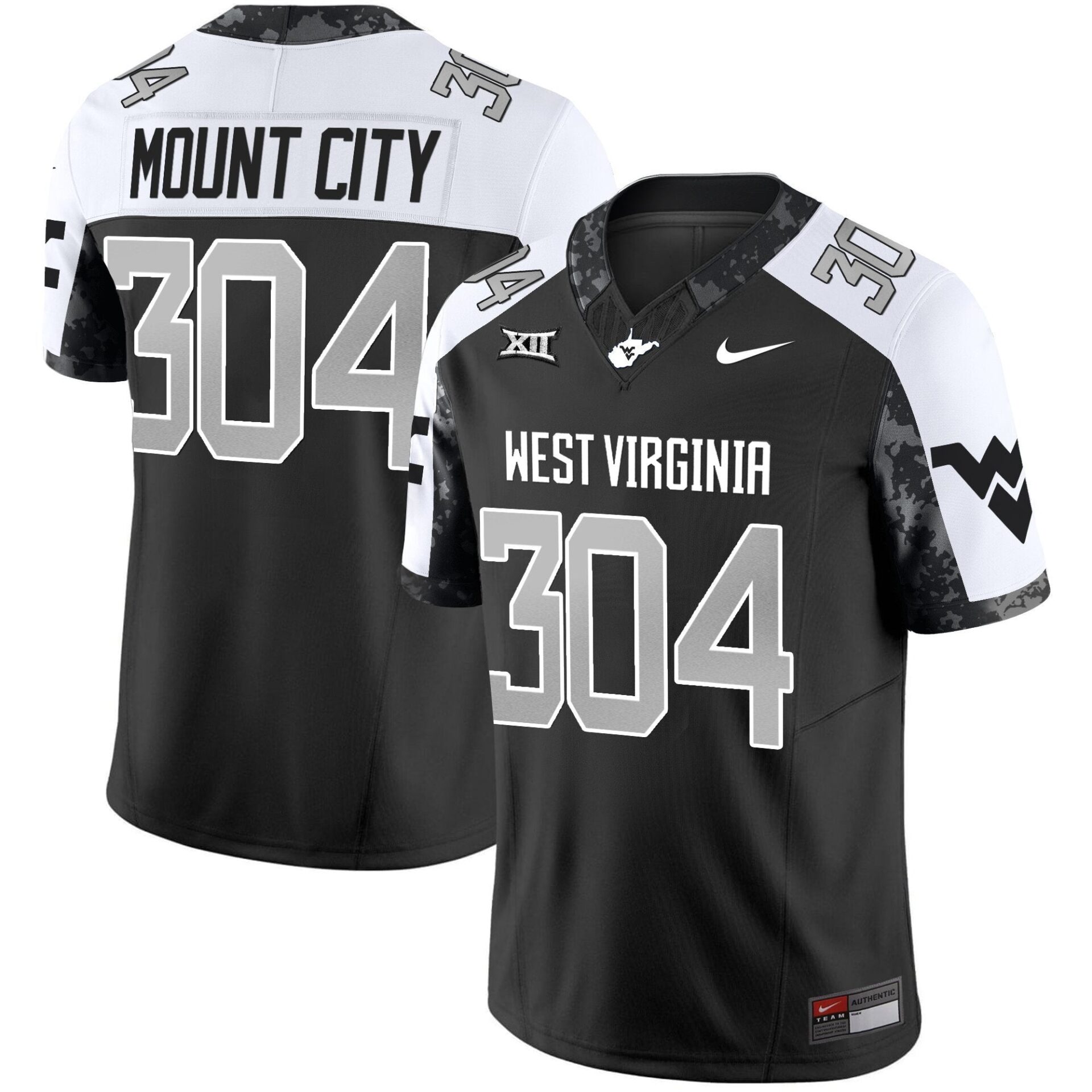 Mount City Jersey 304 West Virginia Mountaineers 2025 Stitched Alternate