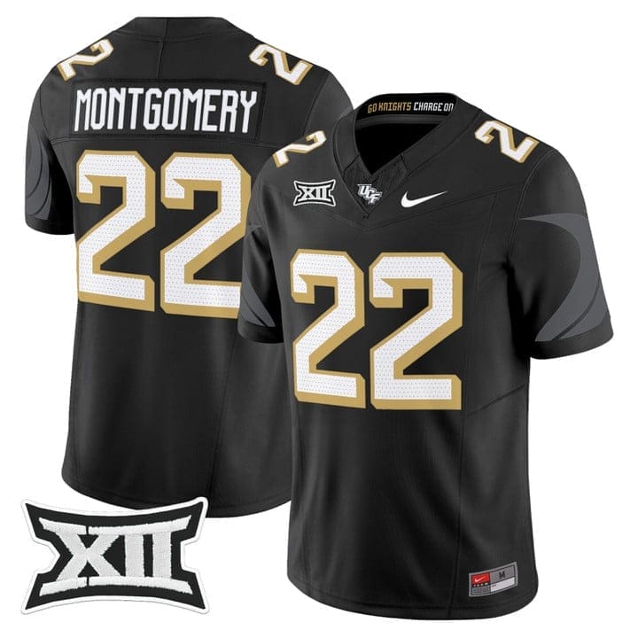 Myles Montgomery Jersey 22 UCF Knights 2025 Vapor Limited Stitched Black