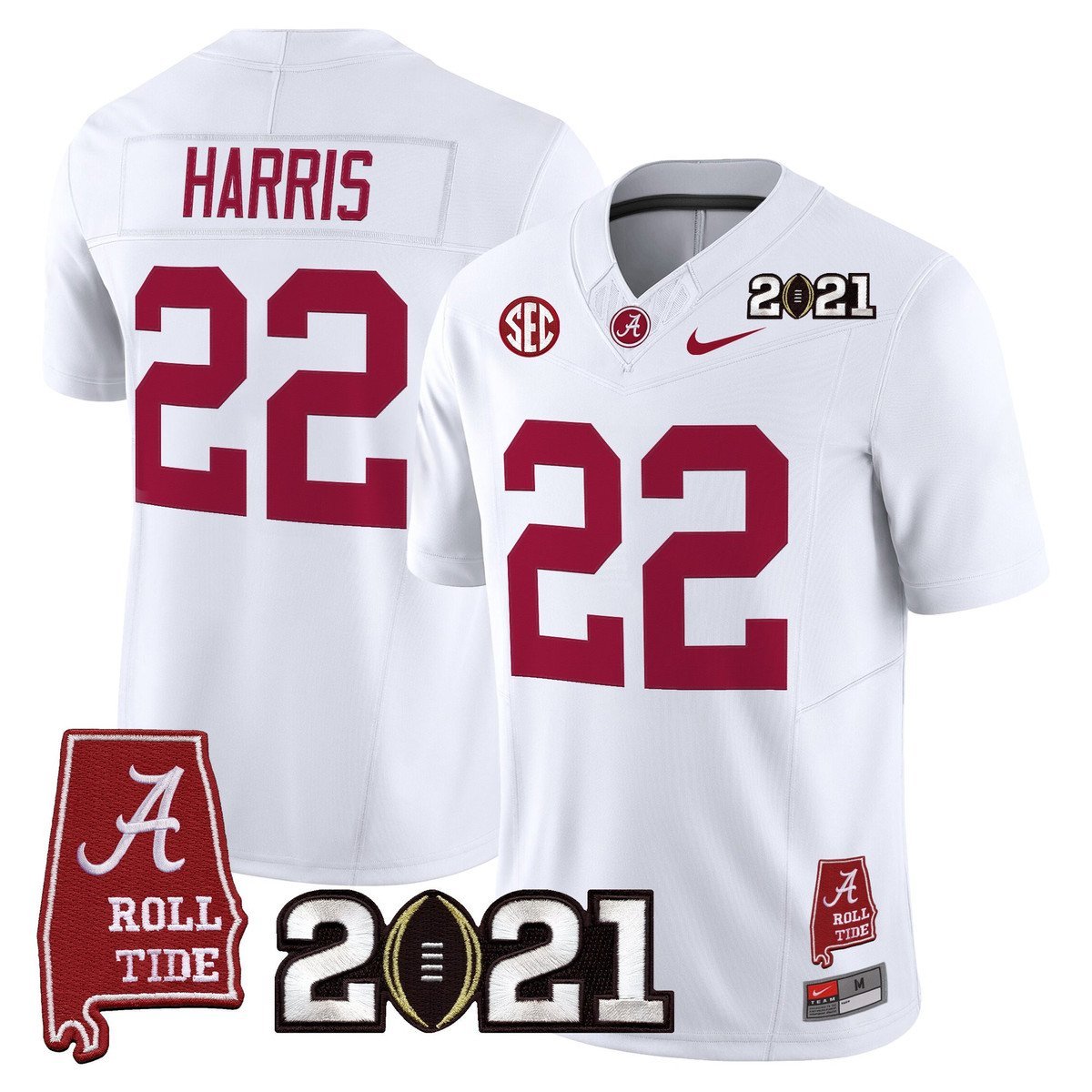 Najee Harris Jersey #22 Alabama 2021 CFP Championship Alabama Map - Image 2
