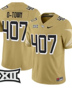 O Town Jersey 407 UCF Knights 2025 Vapor Limited Football Stitched Gold