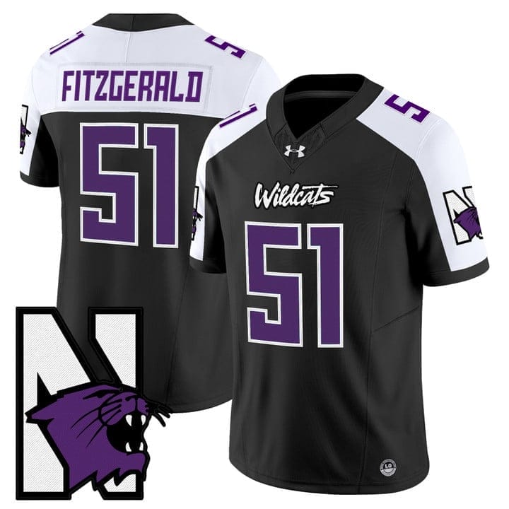 Pat Fitzgerald Jersey #51 Northwestern Wildcats Honoring 95 Vapor Limited Stitched 2 Pat Fitzgerald Jersey #51 Northwestern Wildcats Honoring 95 Vapor Limited Stitched - Image 2