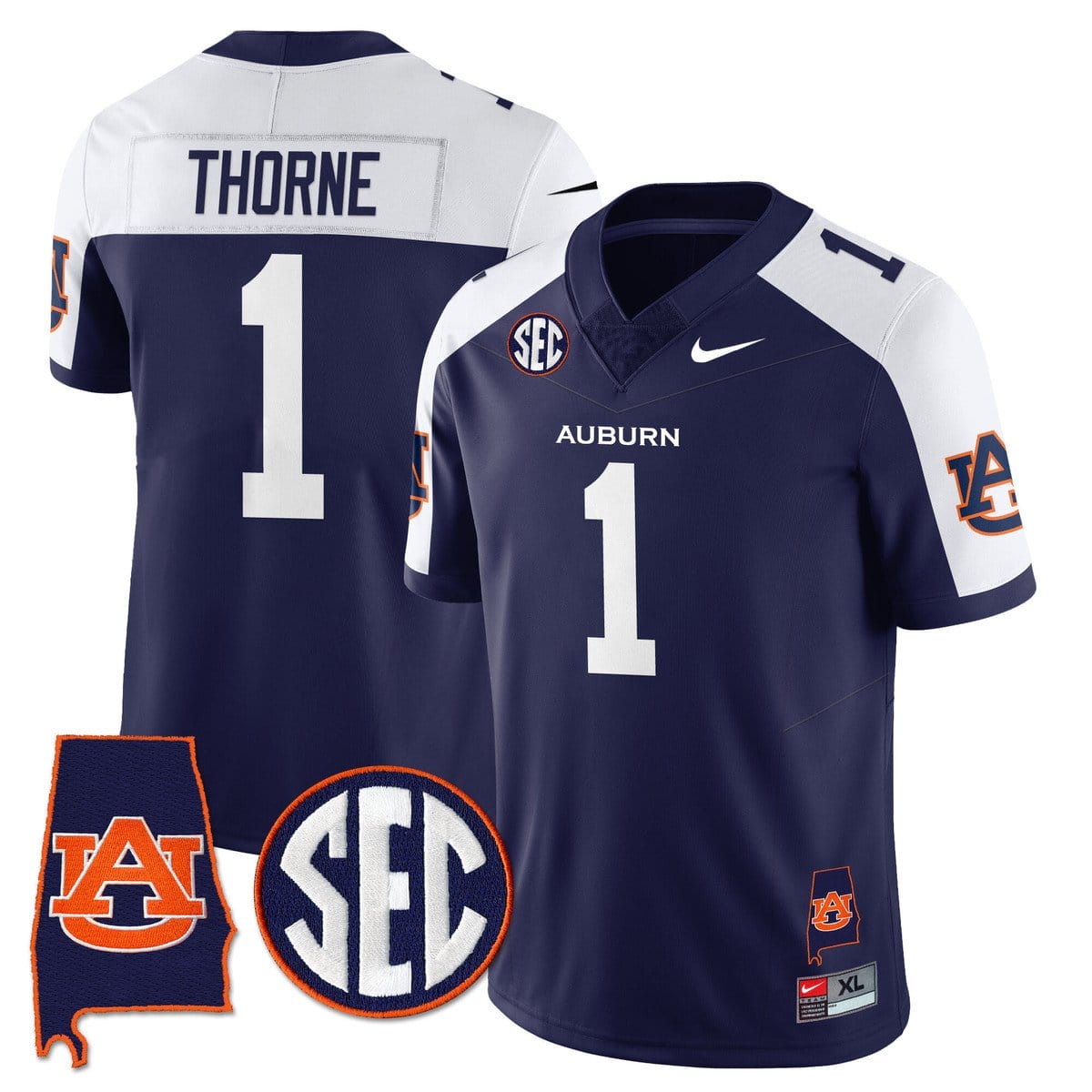 Payton Thorne Jersey 1 Auburn Tigers Alabama Patch Vapor Stitched Navy Alter