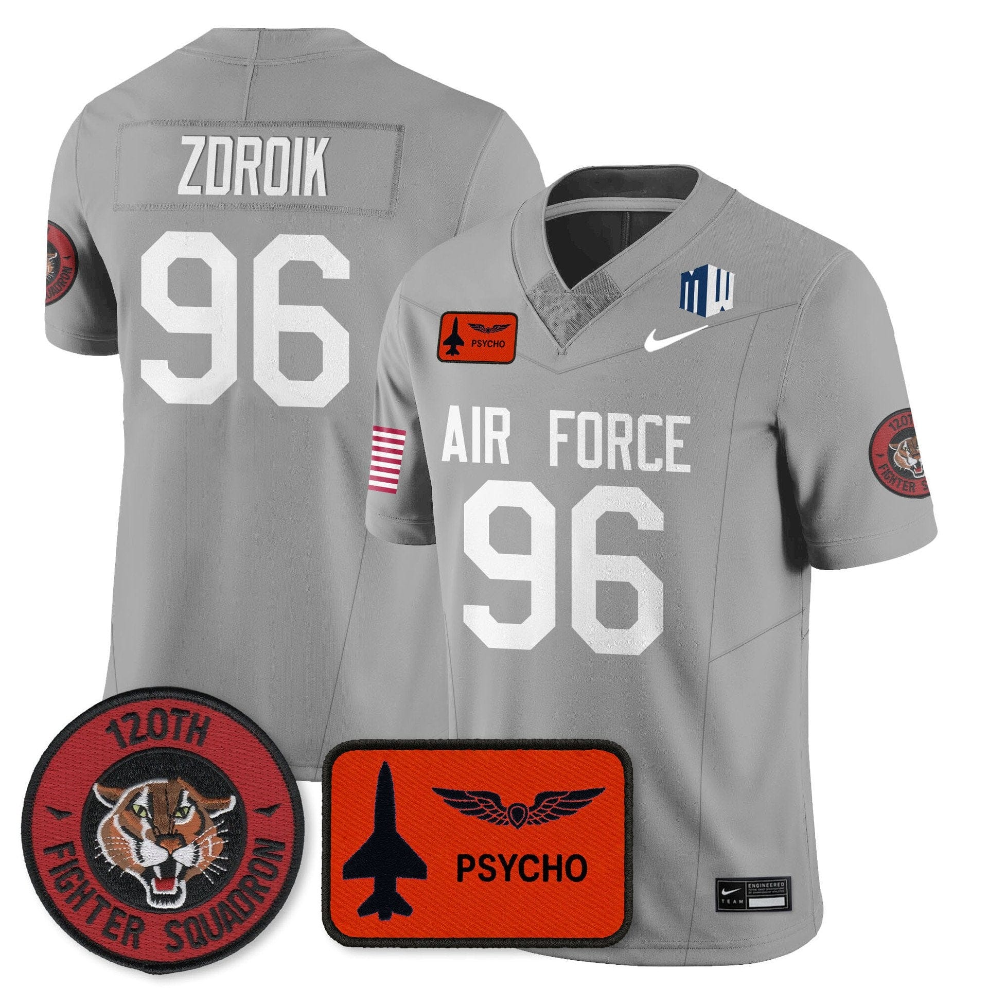 Payton Zdroik Jersey #96 Air Force 2025 Honor F-16 Stitched - Image 2