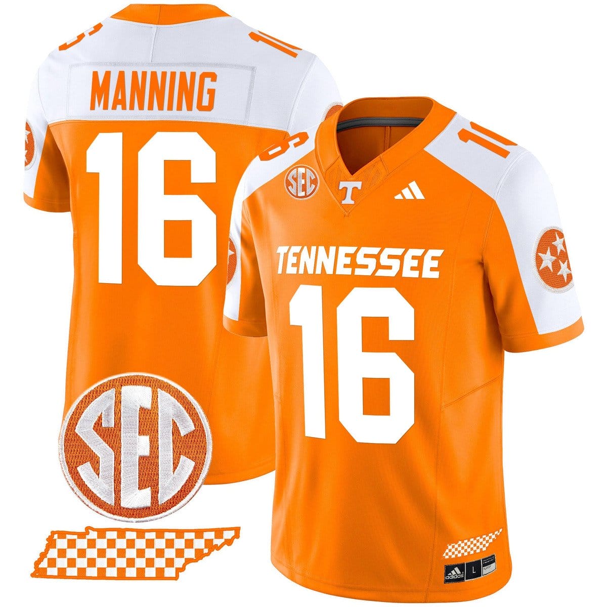 Peyton Manning Jersey #16 Tennessee Vols Rebrand 2026 Checkerboard - Image 4