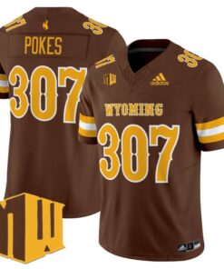 Pokes Jersey #307 Wyoming Cowboys 2025 Vapor Limited Stitched 7 Pokes Jersey 307 Wyoming Cowboys 2025 Vapor Limited Stitched Brown