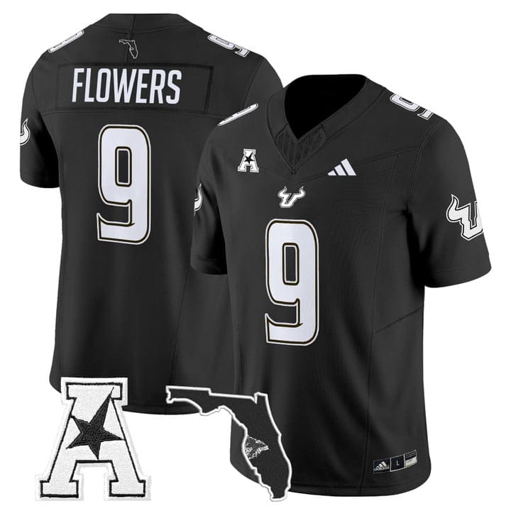 Quinton Flowers Jersey 9 South Florida Bulls 2025 Limited Stitched Black