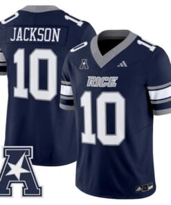 Quinton Jackson Jersey 10 Rice Owls 2025 Vapor Limited Stitched Navy