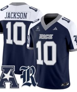 Quinton Jackson Jersey 10 Rice Owls 2025 Vapor Limited Stitched Navy Blue