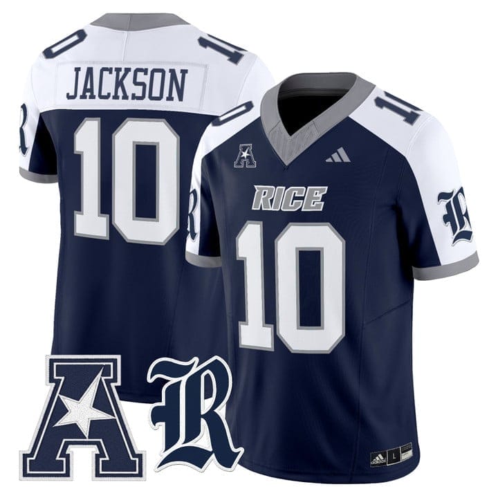 Quinton Jackson Jersey #10 Rice Owls 2025 Vapor Limited Stitched - Image 4