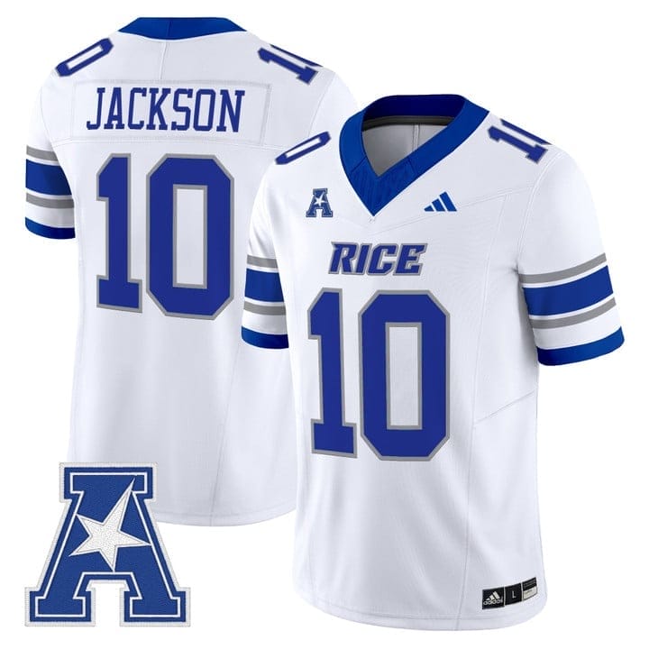 Quinton Jackson Jersey 10 Rice Owls 2025 Vapor Limited Stitched White