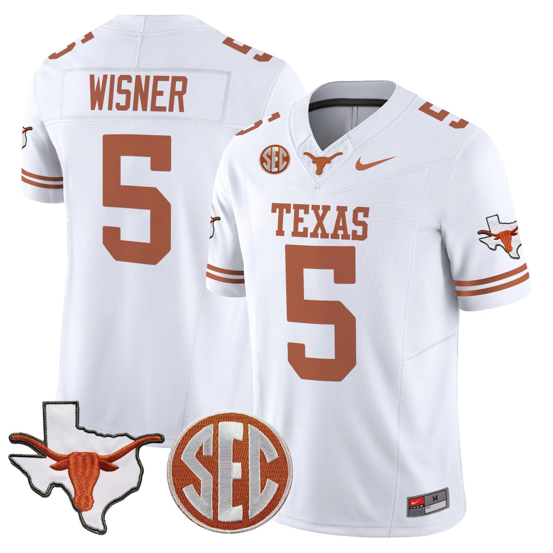 Quintrevion Wisner Jersey #5 Texas Longhorns 2025 State Map SEC Patch - Image 2