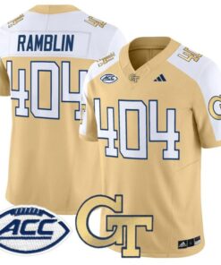 Ramblin Jersey #404 Georgia Tech Yellow Jackets 2025 Vapor Stitched 6 RAB6VV D