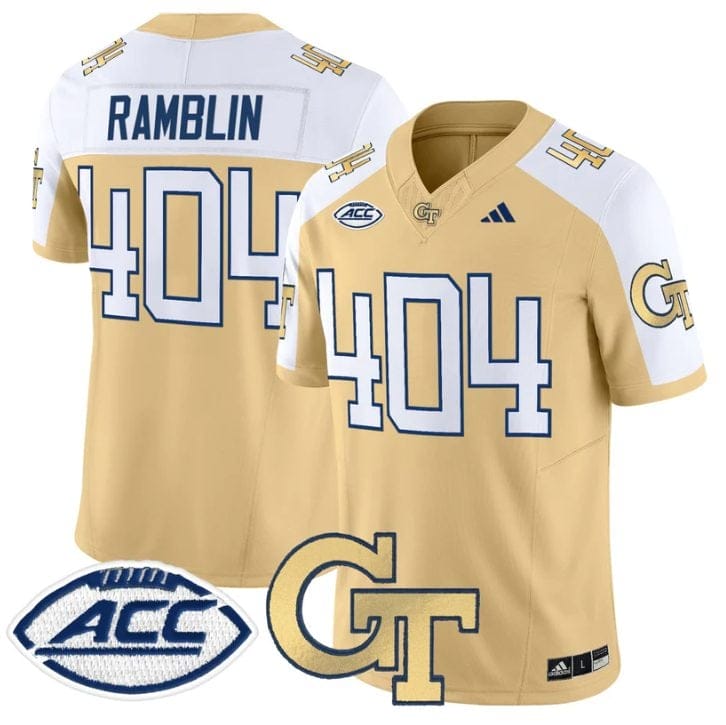 Ramblin Jersey #404 Georgia Tech Yellow Jackets 2025 Vapor Stitched 2 Ramblin Jersey #404 Georgia Tech Yellow Jackets 2025 Vapor Stitched - Image 2