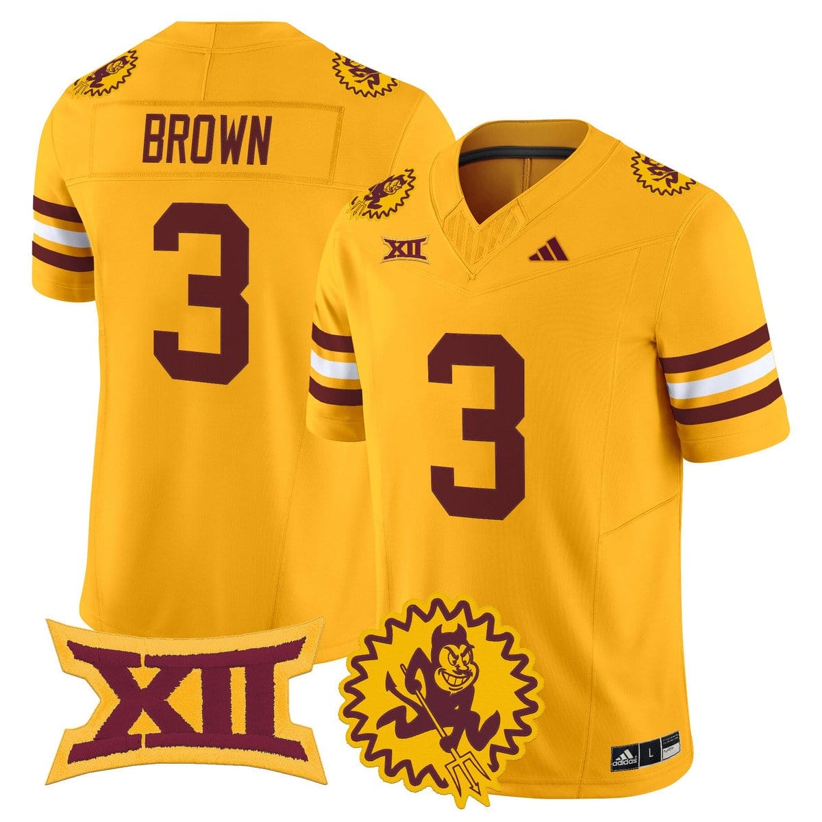 Raleek Brown Jersey 3 Arizona State Sun Devils 1975 Throwback Stitched Gold 6df3ab90 7701 41ba 9772 9216244773e1