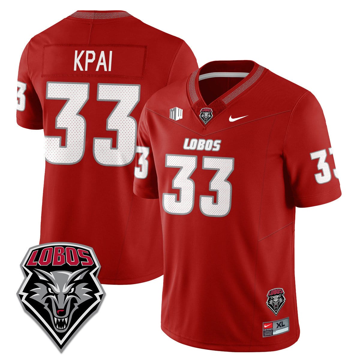 Randolph Kpai Jersey #33 UNM Lobo Football 2025 Stitched 10 Randolph Kpai Jersey 33 UNM Lobo Football 2025 Stitched Red