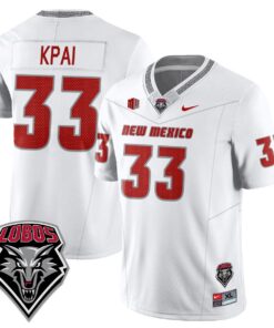 Randolph Kpai Jersey #33 UNM Lobo Football 2025 Stitched 4 Randolph Kpai Jersey 33 UNM Lobo Football 2025 Stitched White ef81cbac 720e 4e01 9d2d 27b2848b6129
