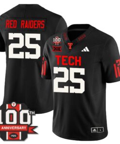 Red Raiders Jersey #25 Texas Tech Football 100th Anniversary Stitched
