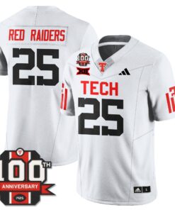 Alternative view of Red Raiders Jersey #25 Texas Tech Football 100th Anniversary Stitched