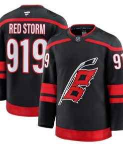 Alternative view of Red Storm Jersey #919 Carolina Hurricanes 2025 - 26 Premium Stitched