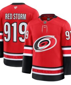 Red Storm Jersey #919 Carolina Hurricanes 2025 - 26 Premium Stitched