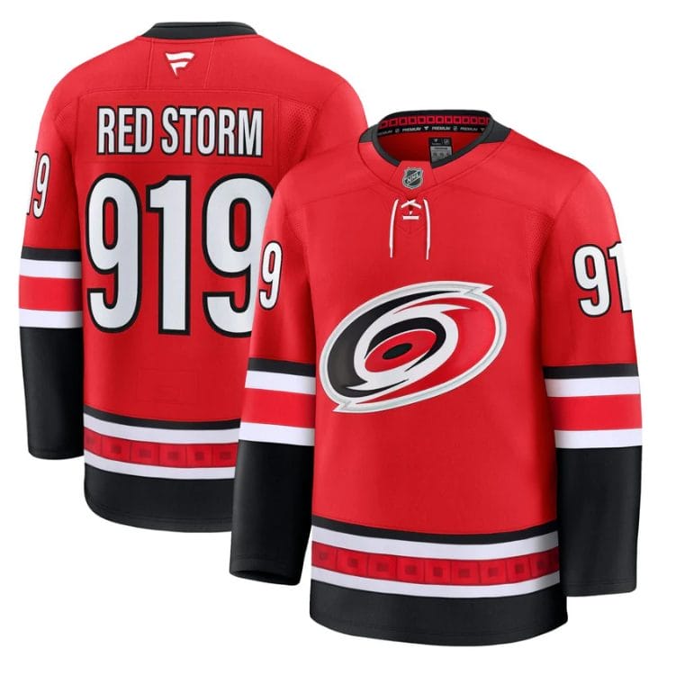 Red Storm Jersey 919 Carolina Hurricanes 2025 26 Premium Stitched Red