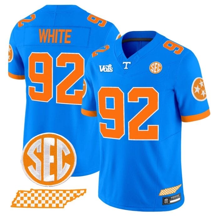 Reggie White Jersey #92 Tennessee Volunteers Blue Blaze Edition Stitched 11 ReggieWhiteJersey 92TennesseeVolunteersBlueBlazeEditionStitched