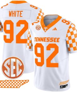 Reggie White Jersey 92 Tennessee Vols Rebrand 2026 Checkerboard Stitched White