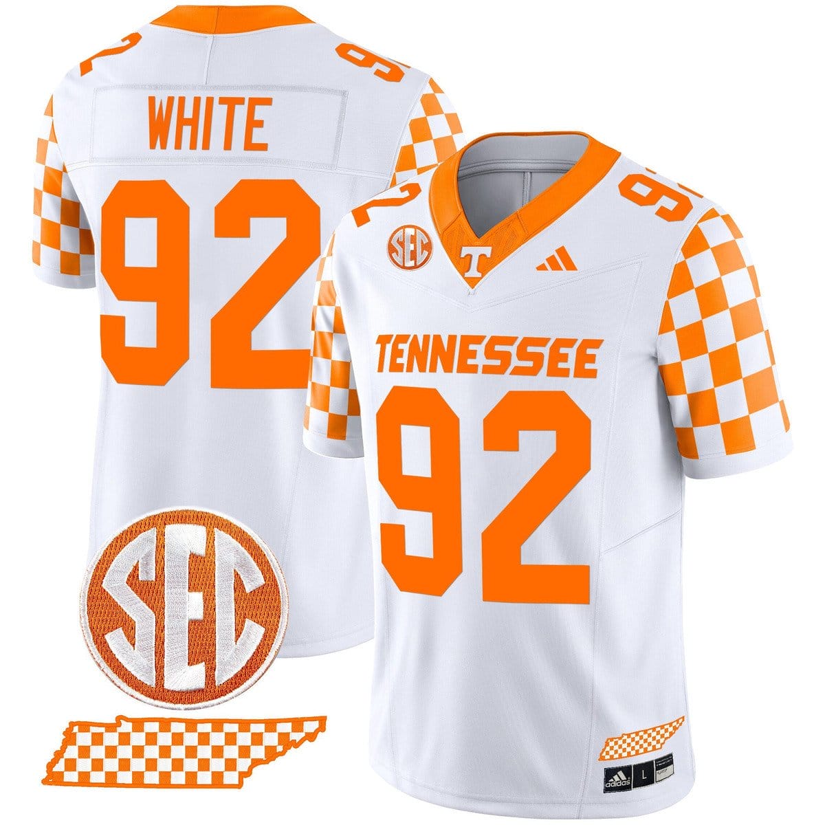 Reggie White Jersey #92 Tennessee Vols Rebrand 2026 Checkerboard - Image 2