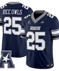 Rice Owls Jersey 25 Rice Owls 2025 Vapor Limited Stitched Navy