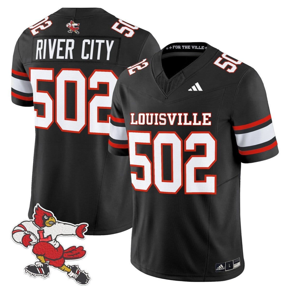 River City Jersey #502 Louisville Cardinals 1980s Throwback Stitched 1 River City Jersey #502 Louisville Cardinals 1980s Throwback Stitched