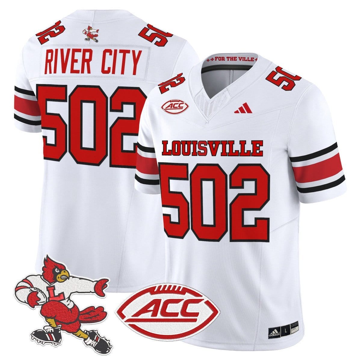 River City Jersey #502 Louisville Cardinals 1980s Throwback Stitched 2 River City Jersey #502 Louisville Cardinals 1980s Throwback Stitched - Image 2