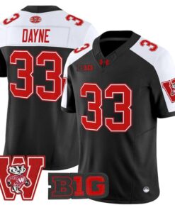Ron Dayne Jersey 33 Wisconsin Badgers Throwback Stitched Black Alter