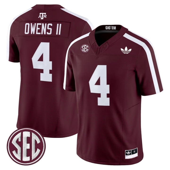Rueben Owens II Jersey #4 Texas A&M Aggies 2025 Vapor V2 Stitched - Image 5