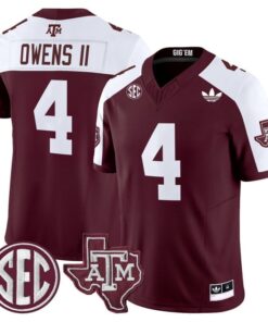 Rueben Owens II Jersey 4 Texas A M Aggies 2025 Vapor V2 Stitched Maroon Alter