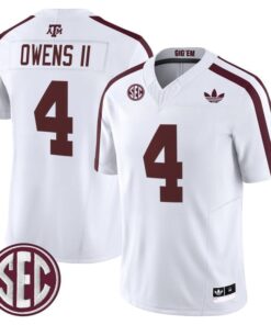 Rueben Owens II Jersey 4 Texas A M Aggies 2025 Vapor V2 Stitched White 886ed05a 77ab 496c 894b fc71c8c066df