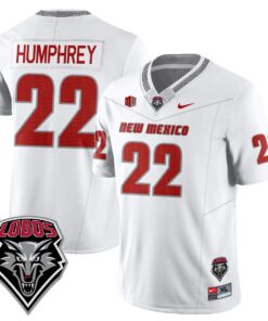 Scottre Humphrey Jersey 22 UNM Lobo Football 2025 Stitched White 4f56efde c7b7 46ef 90bc 295bff006c72