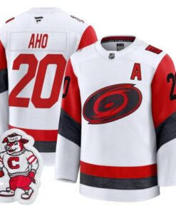 Sebastian Aho Jersey 20 Carolina Hurricanes 2025 26 Premium White Away