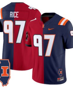 Simeon Rice Jersey #97 Illinois Fighting Illini Split Vapor Limited Stitched