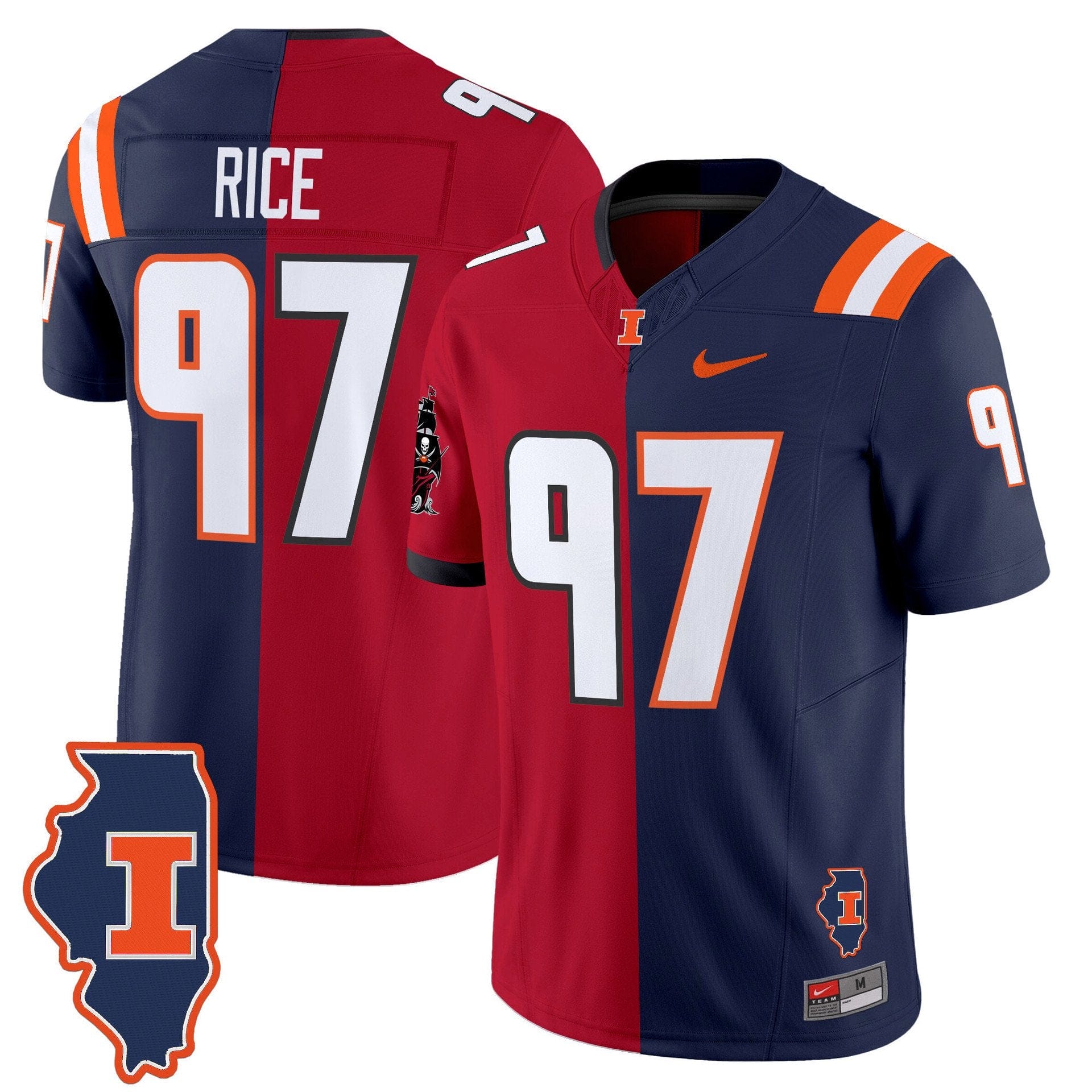 SimeonRiceJersey 97IllinoisFightingIlliniSplitVaporLimitedStitched