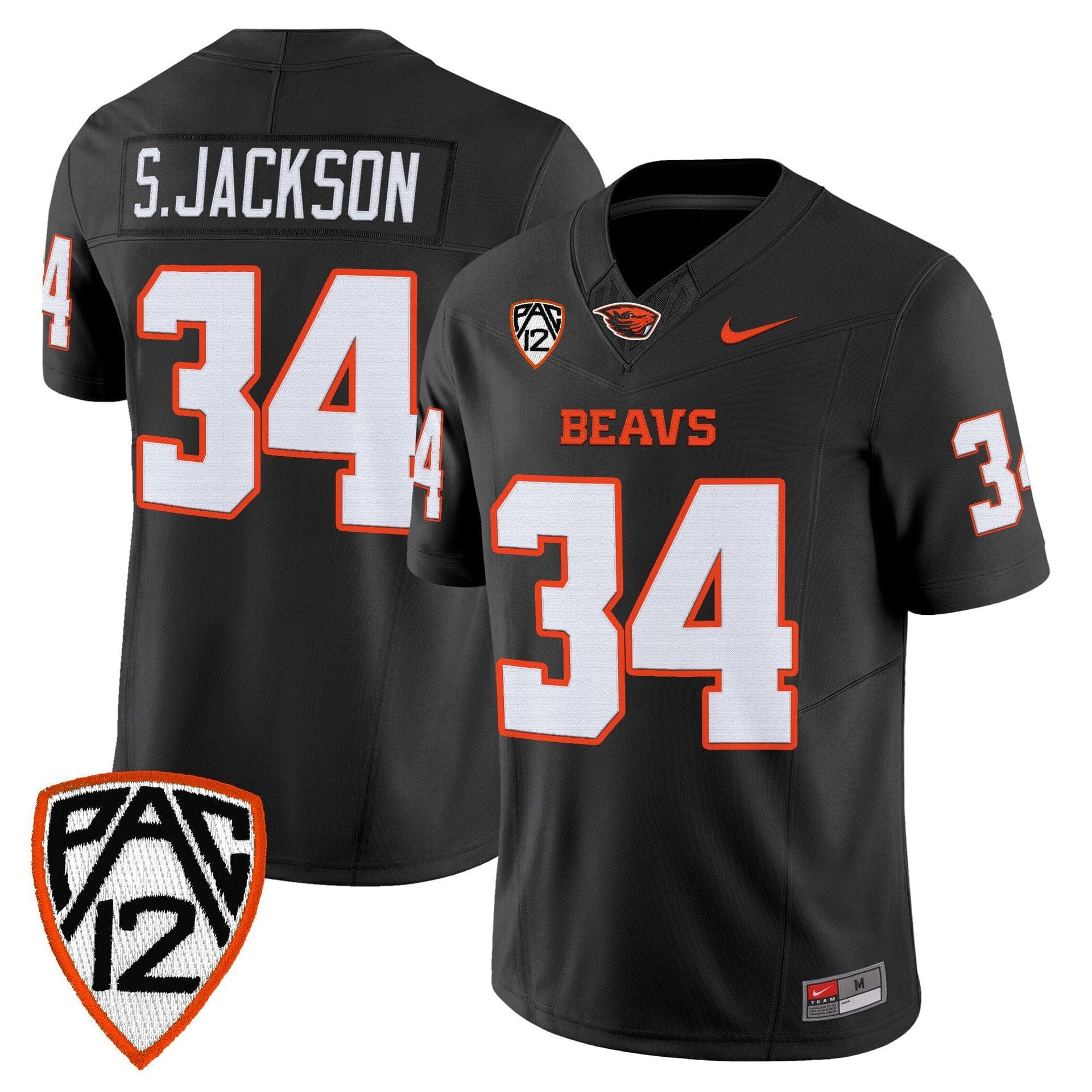 Steven Jackson Jersey 34 Oregon State Beavers 2025 Limited Stitched Black
