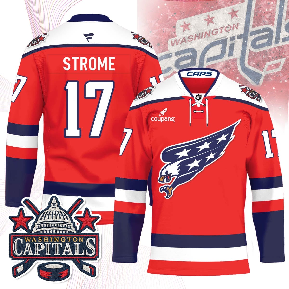 Washington Capitals Screaming Eagle Hockey Jersey - All Stitched 4 Washington Capitals Screaming Eagle Hockey Jersey - All Stitched - Image 4