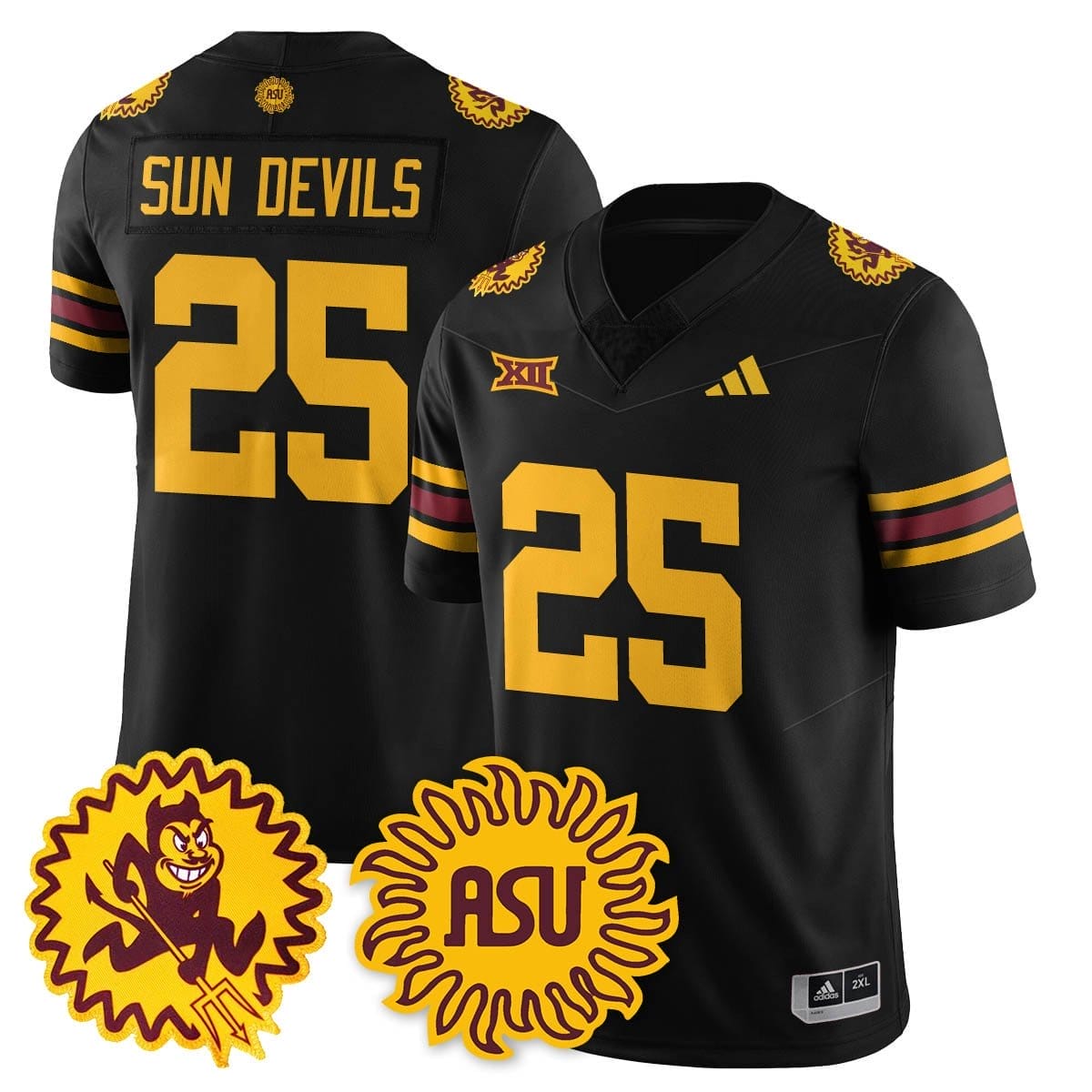 Sun Devils Jersey #25 Arizona State 1975 Throwback Uniform Stitched 11 Sun Devils Jersey 25 Arizona State 1975 Throwback Uniform Stitched Black