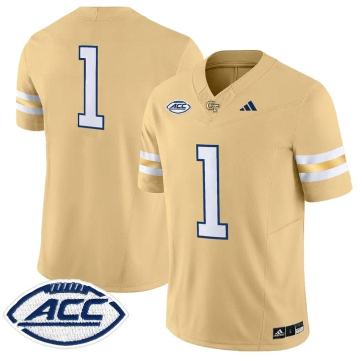 Team Jersey #1 Georgia Tech Yellow Jackets 2025 Limited Stitched 3 Team Jersey #1 Georgia Tech Yellow Jackets 2025 Limited Stitched - Image 3