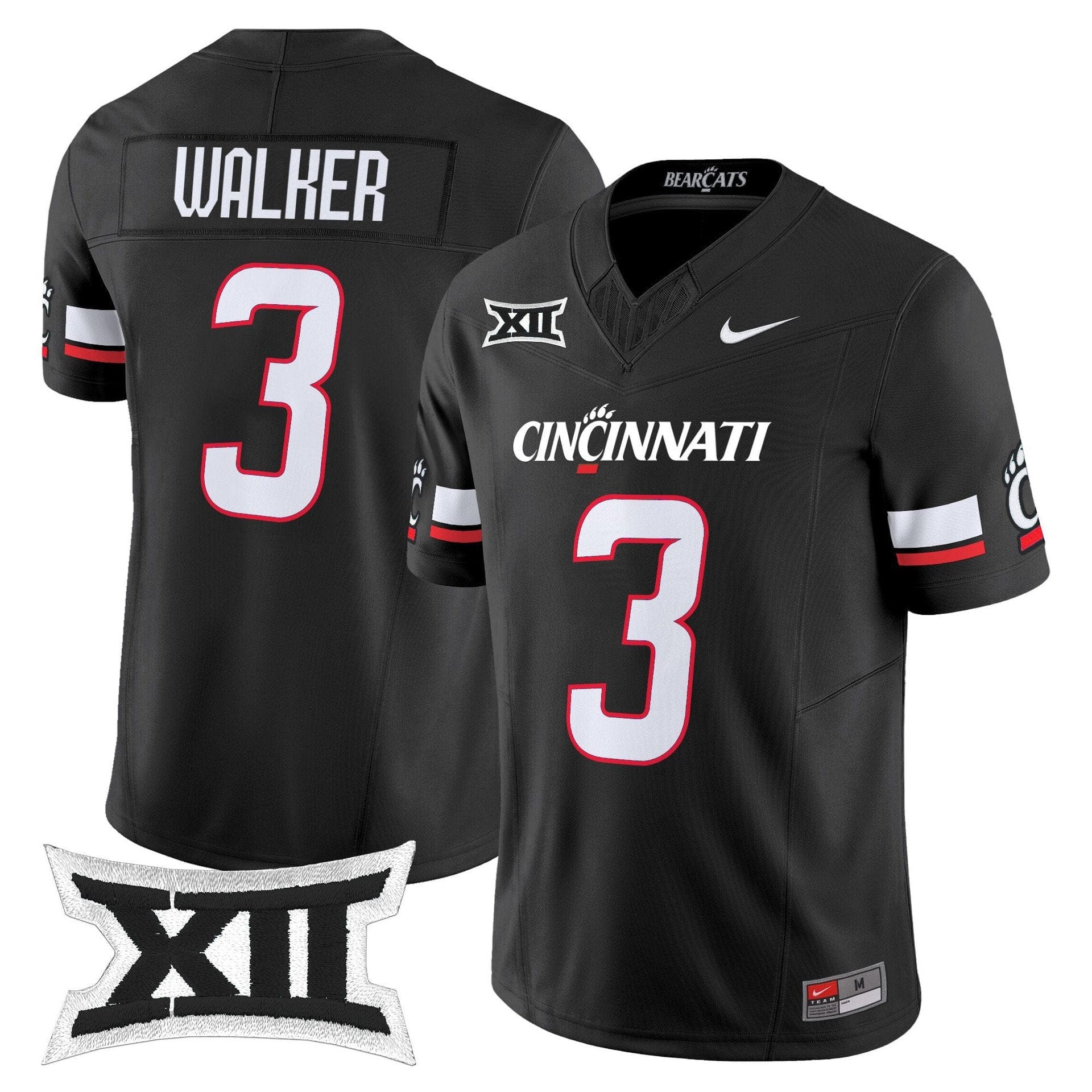 Tawee Walker Jersey 3 Cincinnati Bearcats 2025 Vapor Limited Stitched Black