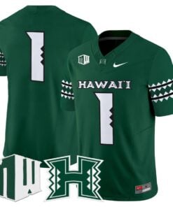 Team Jersey 1 Hawai i Rainbow Warriors 2025 Vapor Stitched Green