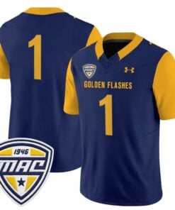 Team Jersey #1 Kent State Golden Flashes 2025 Limited Stitched 9 Team Jersey 1 Kent State Golden Flashes 2025 Limited Stitched Navy