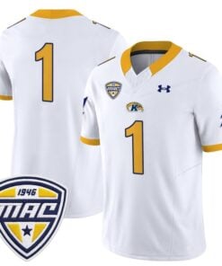 Team Jersey #1 Kent State Golden Flashes 2025 Limited Stitched 6 Team Jersey 1 Kent State Golden Flashes 2025 Limited Stitched White