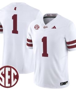 Alternative view of Team Jersey #1 Mississippi State Bulldogs Dark Mode Stitched
