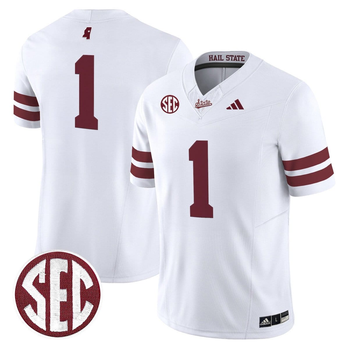 Team Jersey #1 Mississippi State Bulldogs Dark Mode Stitched - Image 2